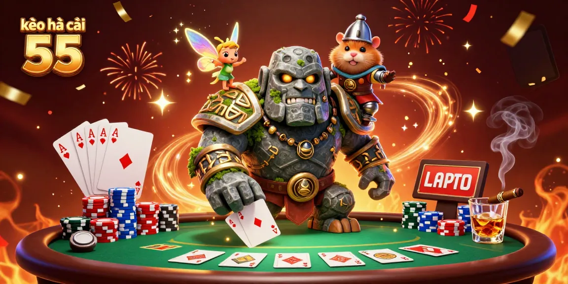 Experience the excitement of kèo nhà cái 55 with this magical poker scene featuring unique characters.