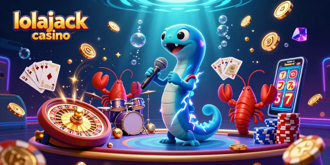 Experience the fun at lolajack casino with this vibrant underwater casino scene featuring a DJing eel.