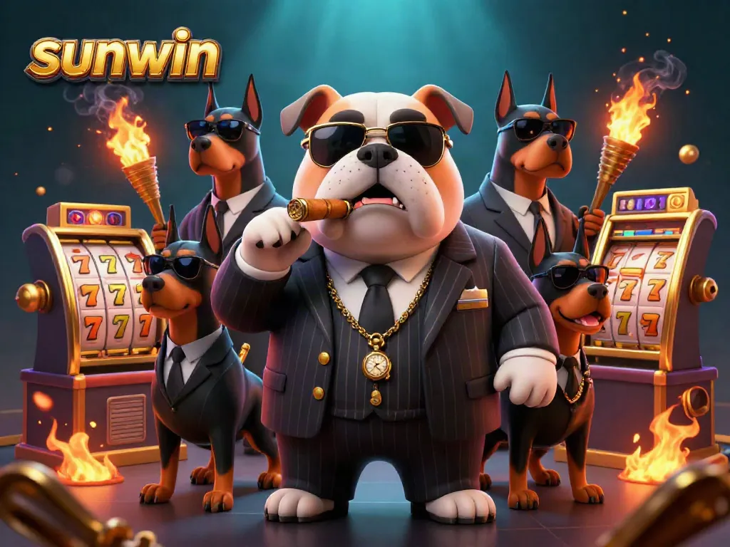 Experience thrilling slots action with sunwin in this vibrant 3D casino scene featuring exciting game elements.